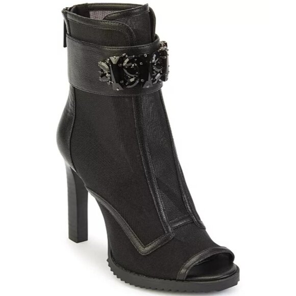 KARL LAGERFELD Blayze Black Mesh Jeweled Heels Size 5 NEW without box - Picture 2 of 6